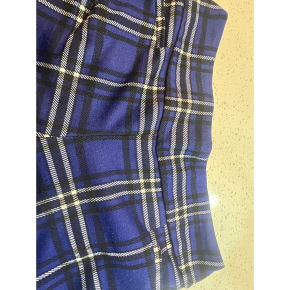 NY AND CO. WOMENS BLUE PLAID PANTS SIZE LARGE - Picture 4 of 6